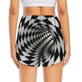thumbnail image 4 of Goofa 3D Vortex Illusion Printed Women 2 in 1 Running Shorts,Quick Dry Athletic Workout Shorts,High Waisted Athletic Shorts with Liner Pockets-XX-Large, 4 of 9