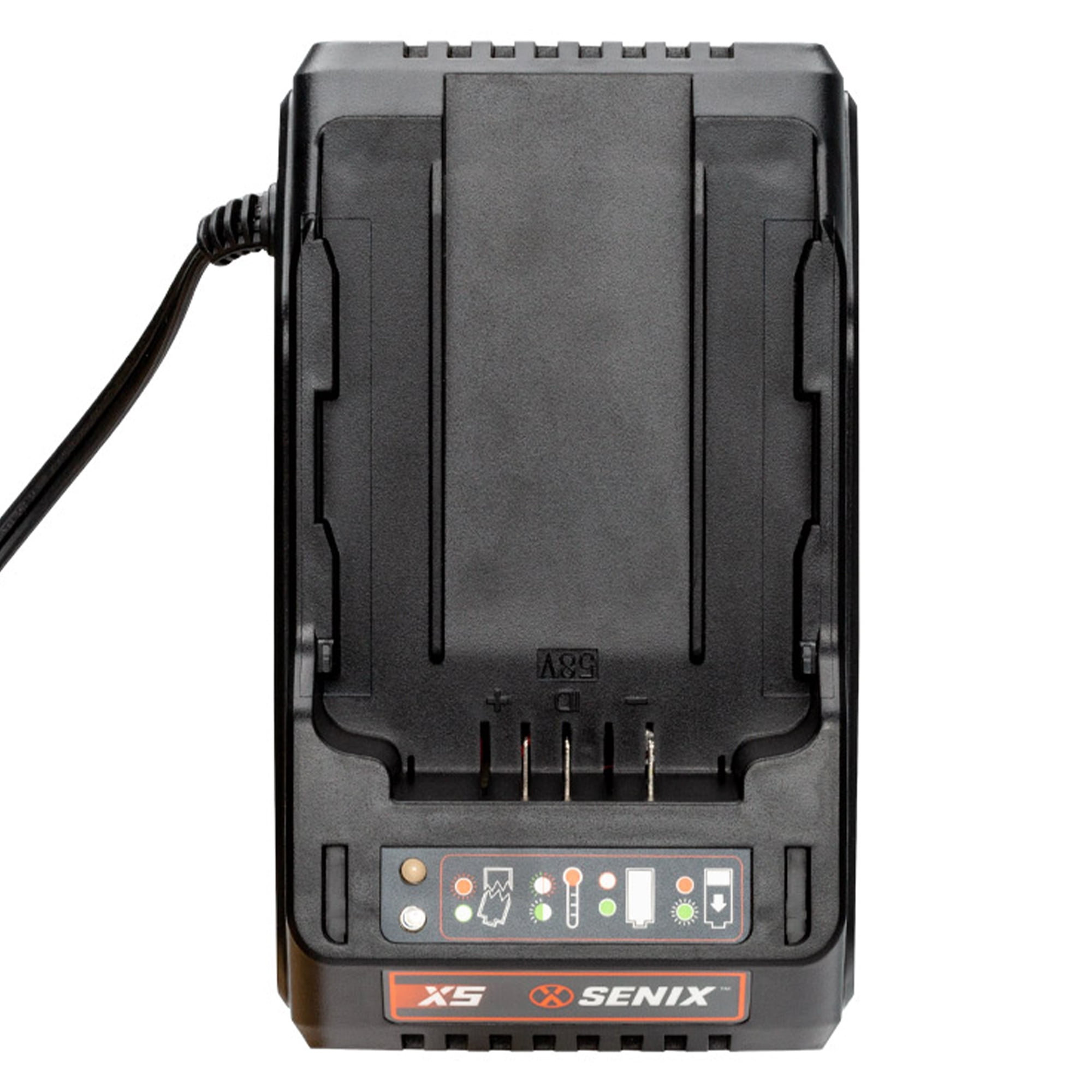SENIX 58 Volt Max* Lithium Ion Battery Charger, Power Station with Light Indicator and Wall Mount X5 Batteries, CHX5