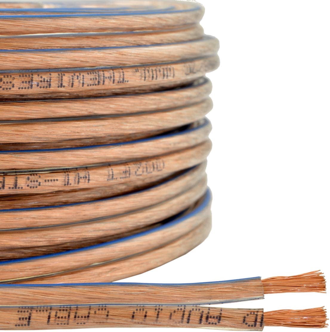 Car Home Audio Speaker Wire Transparent Clear Cable 12AWG 100ft 12/2 Gauge
