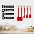 thumbnail image 5 of Silicone Spatula Set of 5, Seamless One Piece Design,Heat Resistant Silicone Scrapers Last Drop Spatula Tools Oil Basting Brushes Cake Cream Butter Spatulas for Kitchen Cooking and Baking - red, 5 of 6
