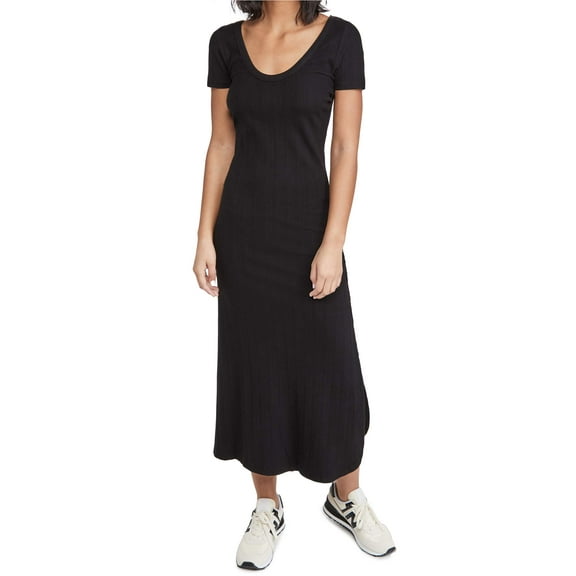 Vitamin A Catalina Tee Dress Black Organic Rib S