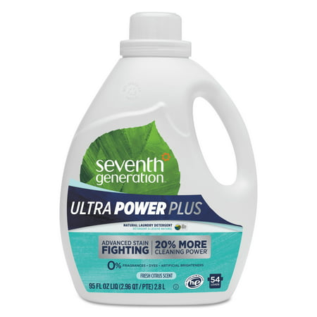 Seventh Generation Ultra Power Plus Liquid Laundry Detergent, Fresh Citrus, 54 Loads, 95