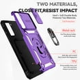 thumbnail image 5 of Samsung Galaxy S22 Kickstand Armor Case with Slide Camera Lens Protection Cover Built-in 360° Rotate Ring Holder Stand Magnetic Military Shockproof Phone Cover Case for Samsung Galaxy S22,
Purple, 5 of 8