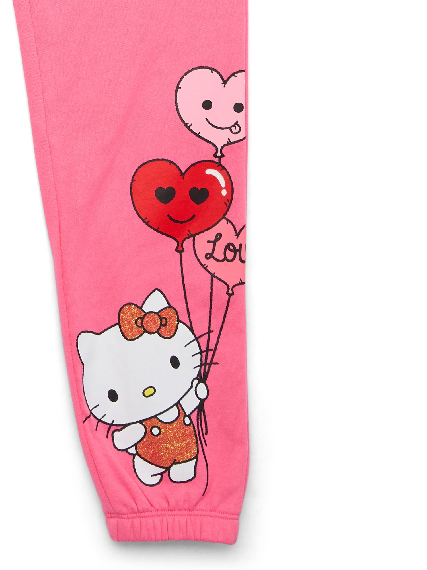 Hello Kitty Love Girls Valentine's Day Jogger Pants, Sizes 4-16