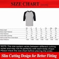 thumbnail image 2 of Gildan Heavy Cotton Raglan Three-Quarter Sleeve T-Shirt Unisex Classic fit Tee, Men's Raglan T-Shirt, Sport Grey/ Black S, 2 of 6