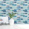 thumbnail image 4 of Vamos Tile 10 Sheets Peel and Stick Tile Backsplash, 12"x12" Light Color Stick on Wall Tiles, Self Adhesive Tile Sticker for Kitchen Backsplash and Bathroom(Blue Marble Look), 4 of 8