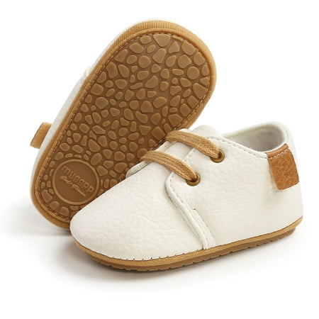 Gerichy Baby Boys Girls Shoes Lace Up Leather Sneakers Non Slip Rubber Sole Loafers Toddler First Walker Crib Shoes Shoes For Baby Walker Baby Casual Soft Shoes Girls Prewalker Walkers