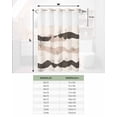 thumbnail image 6 of No Hook Shower Curtains with Snap in Liner, Beige Retro Landscape Waterproof Fabric Shower Curtain, Modern Abstract Bare Trees Double Layers & See-Through Top Window Bathroom Curtains 60''x72'', 6 of 6