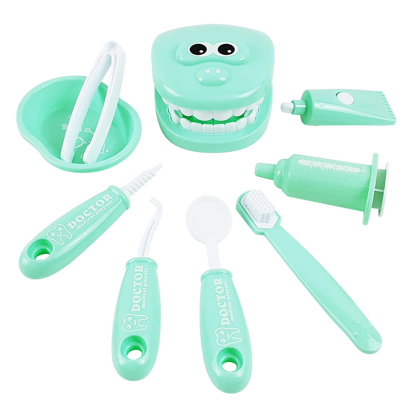 9PCS Kids Doctor Dentist Tool Kit Play Teeth Travel Toy for Boys Girls 