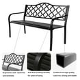 thumbnail image 2 of 50 Inch Black Outdoor Metal Bench, Heavy Duty Patio Bench, 2 of 6