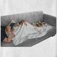 thumbnail image 6 of Nautical Soft Flannel Fleece Throw Blanket, Fish Flock Facing Others Design Seashore Print in Soft Pastel Color Tones, Cozy Plush for Indoor and Outdoor Use, 70" x 90", Multicolor, by Ambesonne, 6 of 6