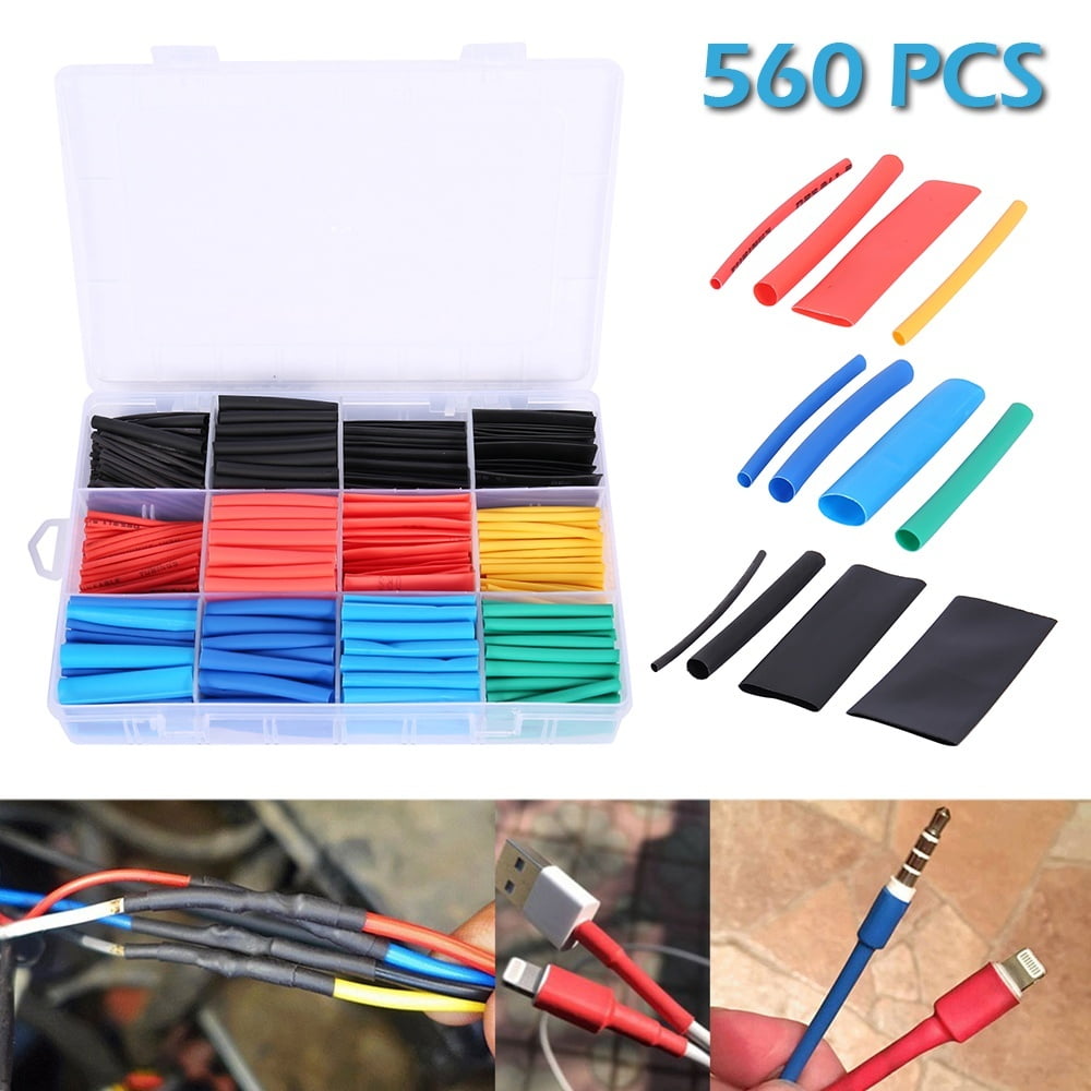 400 Pieces Heat Shrink Tubing Insulate Shrinkable Tube 2:1 Wire Cable Sleeve Kit 