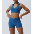 thumbnail image 6 of PISONIC 2 Piece Workout Sets for Women Halter Sports Bra Tank Gym Biker Shorts Outfits, 6 of 7
