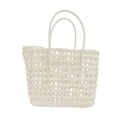 thumbnail image 4 of Bolso de mano tejido para mujer, moderno, portátil, con asa superior, ideal para ir de compras y citas. Blanco, 4 of 8