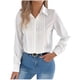thumbnail image 2 of Xuyuer Women's Casual Solid Color Long Sleeve Turndown Collar Button Blouse, Elegant Office Top for Business Attire, Formal Events and Professional Wardrobe Essentials, 2 of 8