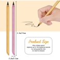 thumbnail image 4 of LAICAIW 2 Pcs Crayon Sans Encre en Métal, Crayon Infini, Crayon Éternel Réutilisable, Crayon à Plume Remplaçable avec 2 Pointes Remplaçables pour Écrire Dessiner Étudiants Maison Bureau Fournitures Scolaires (Or et Rose), 4 of 7