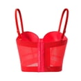thumbnail image 4 of TEVEQ Women's Mesh Bustier Crop Top Push Up Corset Tops Bra Women's Fishbone Underwear Slim Fit Comfortable and Breathable Bar, 4 of 5