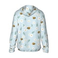thumbnail image 3 of Balery Bee Flower Men's Women's UPF 50+ Sun Protection Lightweight Hoodie Performance Long Sleeve Shirt for Fishing Running-XX-Large, 3 of 9