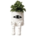 thumbnail image 5 of Clearance! Halloween Whimsical Hanging Leg Planter, Resin Succulent Garden Pot, Mummy, 5 of 8