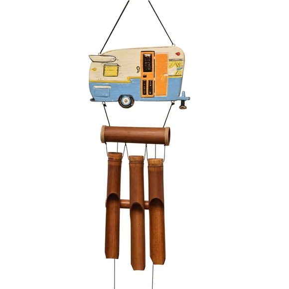 Móvil de Viento Cohasset con Diseño de Caravana y Decoración de Bambú