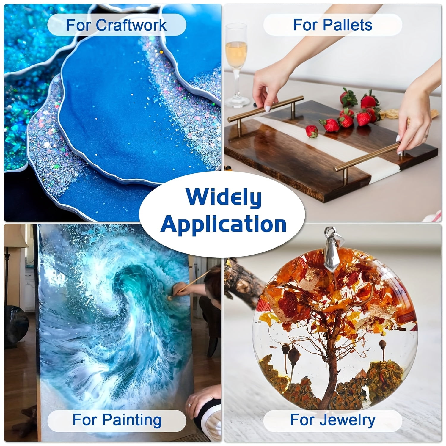 5pcs Epoxy Resin Kit - Professional-Grade AB Glue - 390oz for Art, Jewelry & Coating