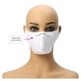 thumbnail image 4 of 100% Cotton Solid Color Fabric Face Mask Reusable 3 Pack Nose Clip Filter Pocket, 4 of 5