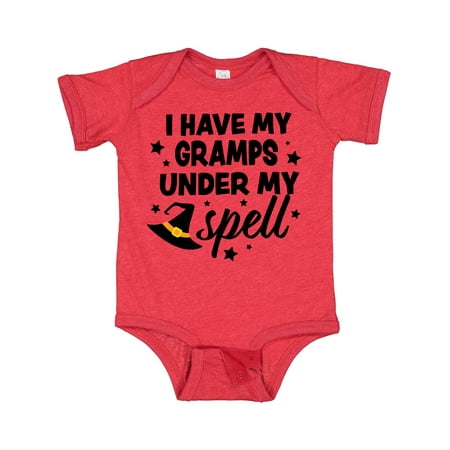 

Inktastic I Have My Gramps Under My Spell with Cute Witch Hat Gift Baby Boy or Baby Girl Bodysuit