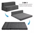 thumbnail image 3 of Sofá Cama Memory Foam Plegable Matrimonial 190 X 135 X 14 Cm Color Gris Oscuro Diseño De La Tela Liso SelectShop, 3 of 5