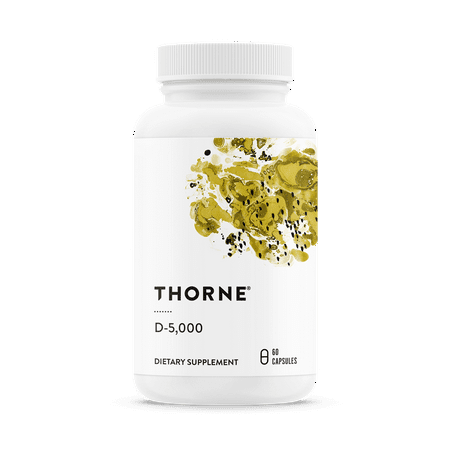 Thorne Research - Vitamin D-5000 - Vitamin D3 Supplement (5,000 IU) for Healthy Bones and Muscles - NSF Certified for Sport - 60