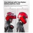 thumbnail image 4 of Casco de moto ILM 953 Bluetooth integrado modular rojo S, 4 of 8