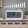 thumbnail image 4 of REGALWOVEN Small Digital Alarm Clock for Bedroom, Alarm Clocks with Big Numbers Display, Dimmable, Temperature, Snooze, 12/24H for Deep Sleepers Purple, 4 of 6