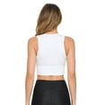 thumbnail image 3 of Lady's Seamless Rib V-Neckline Tank Top, White, SM, 3 of 5