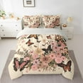 thumbnail image 2 of Homewish Teenagers Girls Gradient Flying Butterflies Bedding Comforter Set 7-Piece,Chic Floral Flowers King Bedding Sets,Vintage Aesthetic Ultra Soft Bed Sheets,Lightweight Room Decor,Reversible, 2 of 8
