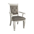 thumbnail image 4 of Glamourous Silver Finish 7pc Set Table 2 Arm Chairs 4 Side Chairs Modern Dining Room Furniture, 4 of 7
