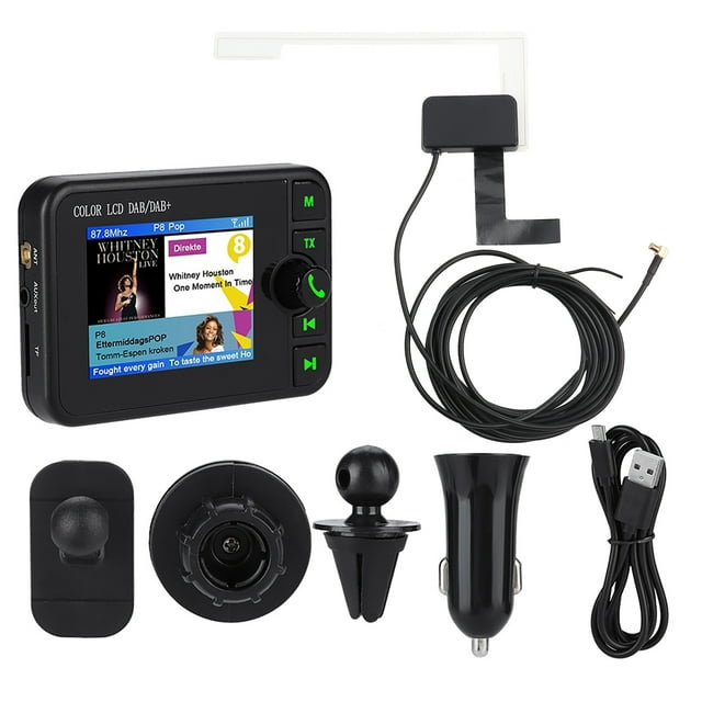 Radio DAB para coche con pantalla LCD a color de 2,4 pulgadas, 170-240 MHz DAB/87,5-108 MHz FM, radio digital DAB para coche