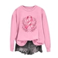 thumbnail image 5 of QATAINLAV Breast Cancer Sweatshirt for Woman Pink Ribbon Graphic Print Pullover Casual Crew Neck Long Sleeve Tops Pink XL, 5 of 6