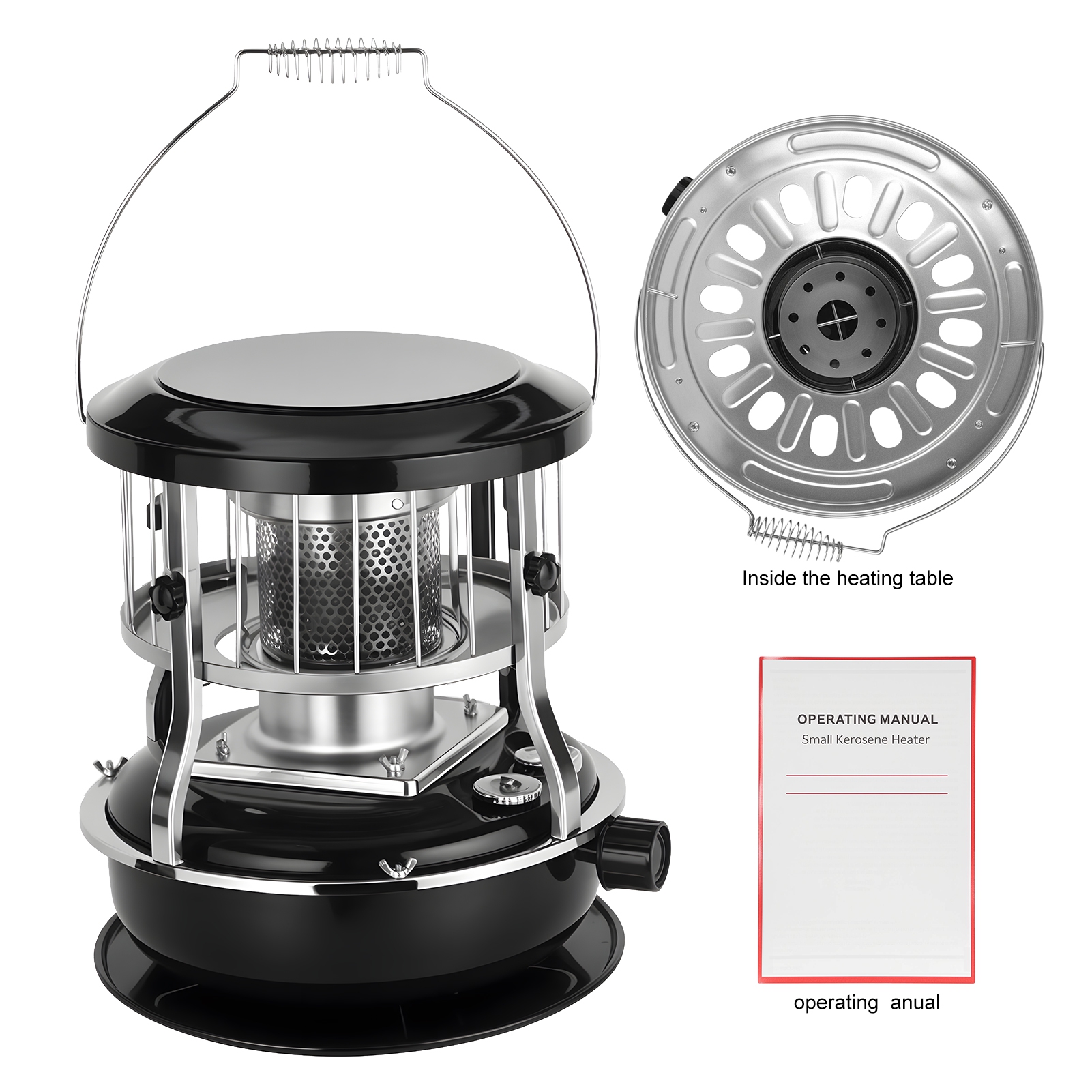 2-in-1 Kerosene Heater & Stove 9000 BTU, Portable Non-Electric Indoor/Outdoor Radiant Heater for Camping, Cooking, Emergency Heat