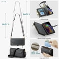 thumbnail image 4 of for iPhone XS Max Full Body Protection Wallet Folio Flip Case, Shoulder Strap & Wristlet Card Slots Zipper Pocket RFID Blocking Rugged Durable PU Leather Phone Case Cover, Black, 4 of 10