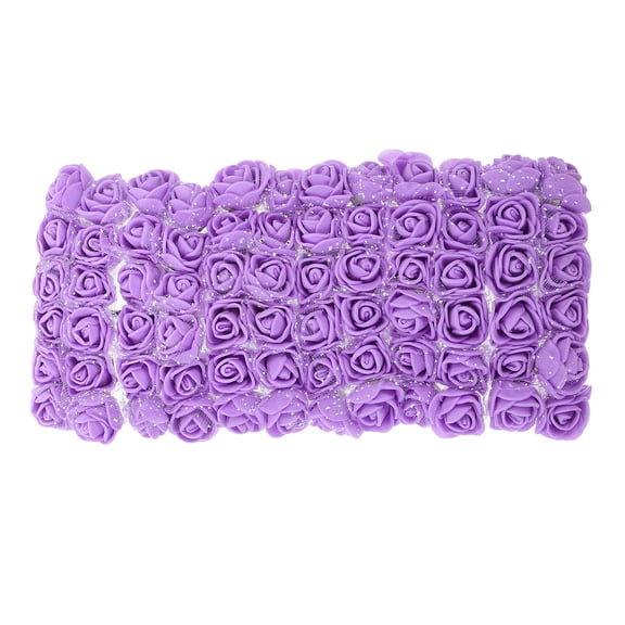HEATSHAKING 144Pcs Stable Artificial Purple Rose Heads for Crafting and Floral Displays