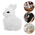 thumbnail image 2 of Mini conejos de peluche realistas, lindos y realistas, modelo de simulación de conejo, juguete de animales de peluche, figura de conejo peludo para decoración de mesa, 2 of 7