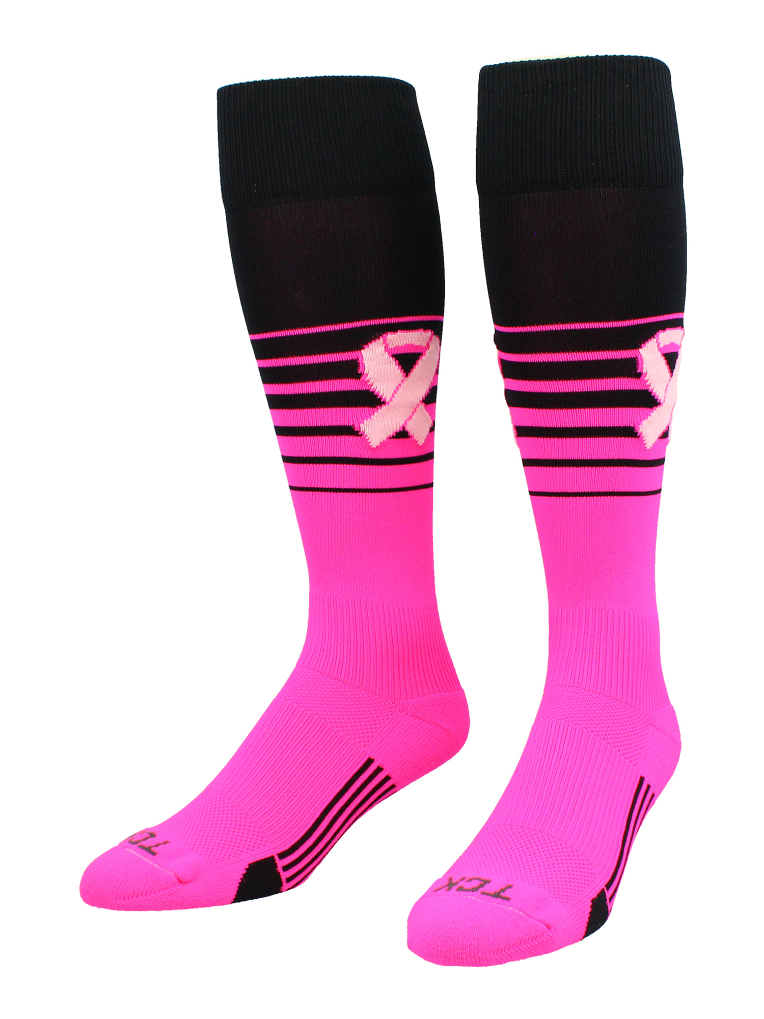 Breaker Aware Breast Cancer Awareness Socks (Black/Neon Pink, Large