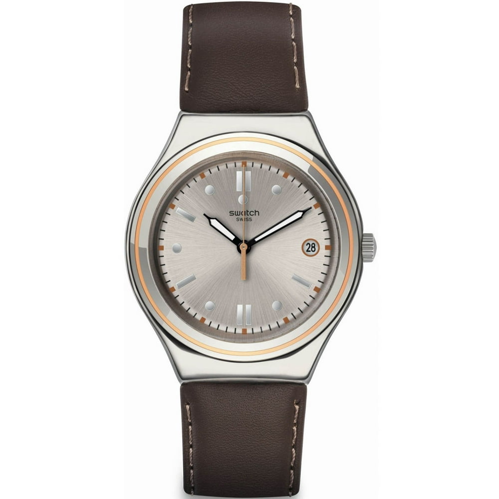 swatch leather strap watches