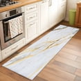 thumbnail image 3 of Marble White Gold Runner Rug 2x6 FT, Non Slip Hallway Rugs, Modern Marbles Geometric Washable Soft Floor Carpet Non-Shedding Throw Runner Carpet Long Rug for Entryway Kitchen Bedside Sliding Door, 3 of 8