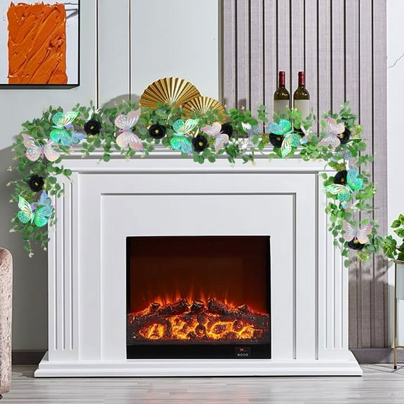 Nkmbld Harvest Festival Garland Decoration Eucalypt Rattan Butterflies Vines Home Decoration Photography Props Wedding Set Vines Wall Decoration