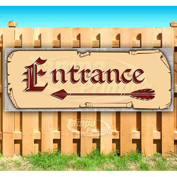 Entrance Arrow 13 oz Vinyl Banner With Metal Grommets