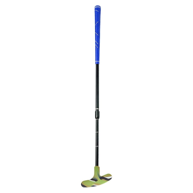 Putter de golf retráctil y portátil, herramienta de práctica de putt con escala antideslizante azul