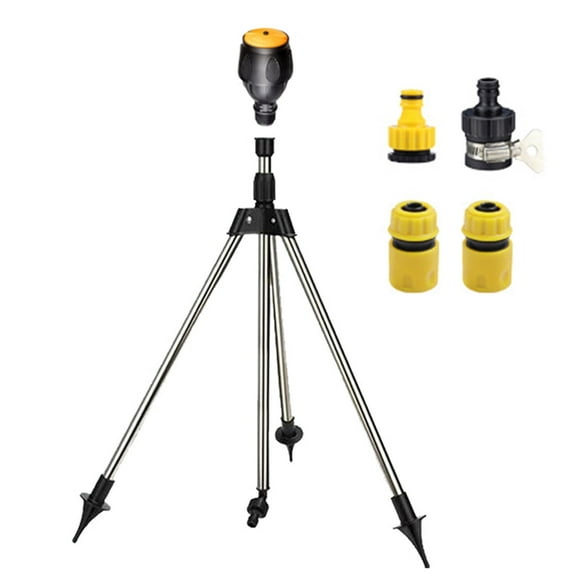 Hibibud Sprinkler 360 Degree Rotating Tripod Sprinkler Stainless Steel Irrigation Tripod Stand Automatic Rotating Irrigation Stand Tripod Water