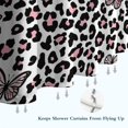 thumbnail image 6 of Pink Leopard Butterfly Pattern Shower Curtain 72"x84" ,Bathroom Decorative Shower Curtains Set with 12 Hooks,Modern Waterproof Washable Shower Curtain, 6 of 6