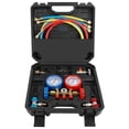 thumbnail image 3 of 3 Way AC Gauges Set, AC Manifold Gauge Set for R134a R12 R22 R502 Refrigerant with 3FT Flameproof Hoses & Adapter, Puncturing Can Tap Tools kit, 3 of 8