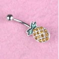 thumbnail image 3 of Pineapple Belly Button Rings 14G Surgical Steel Belly Button Rings Belly Button Piercings, 3 of 5
